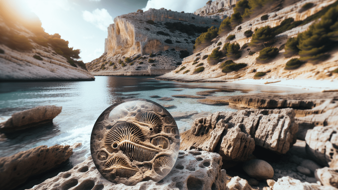 Erkundung der versteinerten Fossilien in den Küstenfelsen von Cala Mesquida