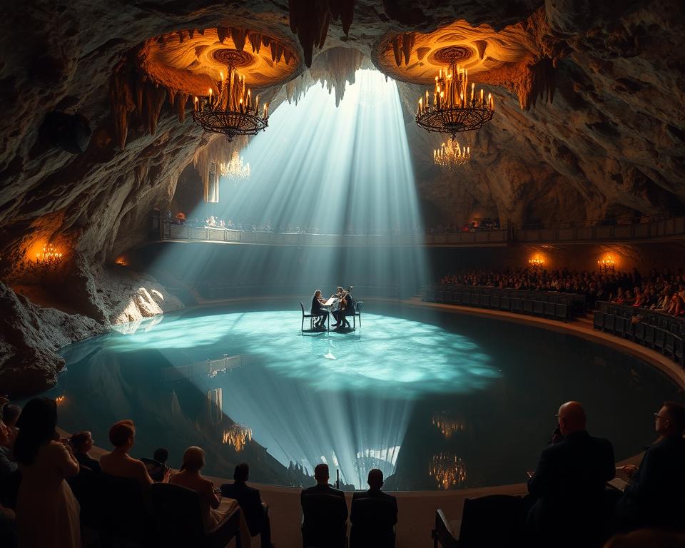 Höhlenkonzert im Martel-See