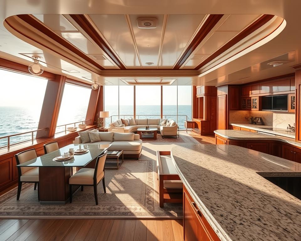 Luxuriöses Yacht-Interieur der YAS