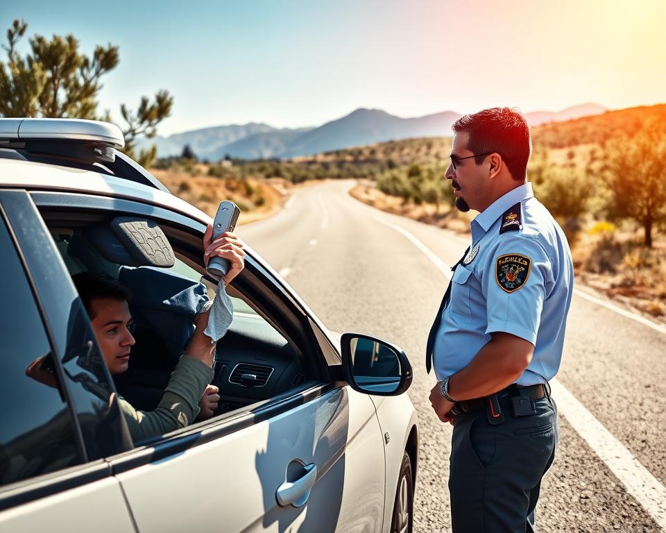 Polizeikontrolle Spanien Alkoholtest