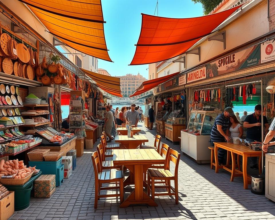 Restaurants und Souvenirs im Marineland