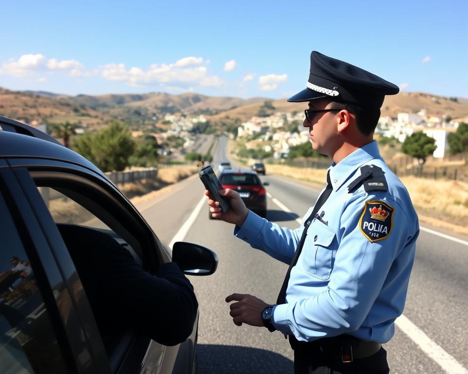 Verkehrskontrolle in Spanien Alkoholtest